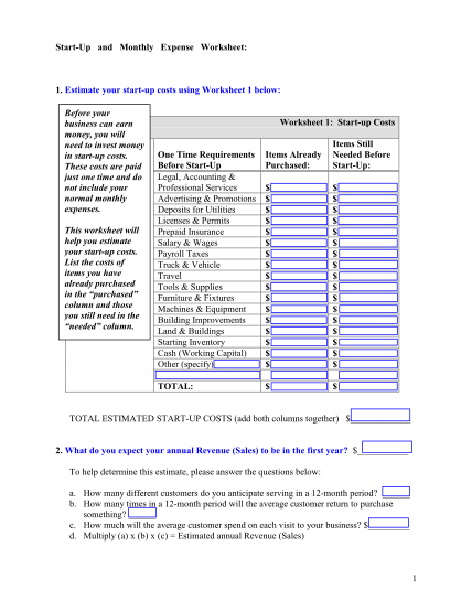 67639793-start-up-and-monthly-expense-worksheet-score-score
