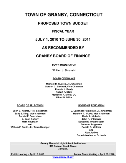 67800358-granby-adopted-town-budget-2010-11-adopted-bb-town-of-granby-granby-ct