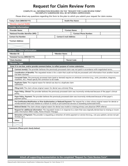 15 blue cross blue shield massachusetts claim form - Free to Edit ...