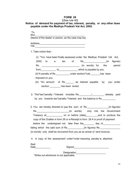 68247896-form-28-see-rule-40-notice-of-demand-for-payment-of-tax