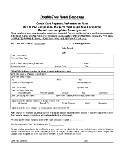 17 Credit Card Authorization Form Hotel Page 2 Free To Edit Download And Print Cocodoc 0452