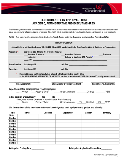 6847751-recruitment-plan-approval-form-university-of-cincinnati-uc