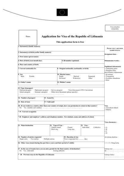6896372-application-for-visa-of-the-republic-of-lithuania-a1-passport-amp-visa