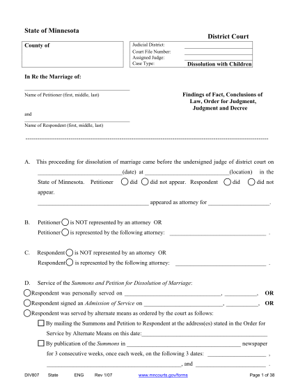 Kootenai County Divorce Papers - PrintableDivorce