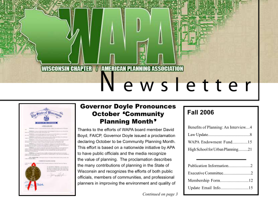 69074502-newsletter-governor-doyle-pronounces-october-community-planning-month-thanks-to-the-efforts-of-wapa-board-member-david-boyd-faicp-governor-doyle-issued-a-proclamation-declaring-october-to-be-community-planning-month