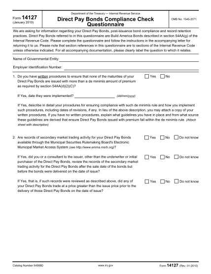 6933198-form-14127-direct-pay-bonds-compliance-check-questionnaire-irs-irs