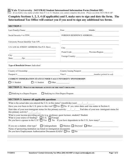 6933216-iif-international-information-substitute-irs-form-w-4---yale-university-other-forms-yale