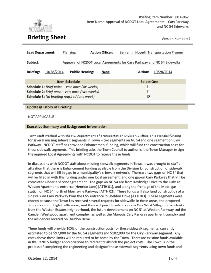 69445936-briefing-item-number-2014062-item-name-approval-of-ncdot-local-agreements-cary-parkway-and-nc-54-sidewalks-briefing-sheet-version-number-1-lead-department-planning-subject-approval-of-ncdot-local-agreements-for-cary-parkway-and-nc-54