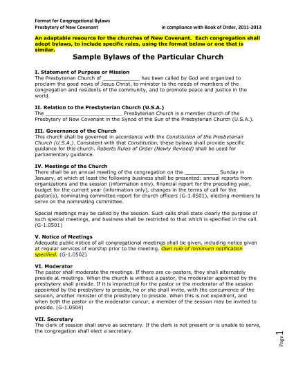 69503599-format-for-congregational-bylaws-presbytery-of-new-covenant-pbyofnewcovenant