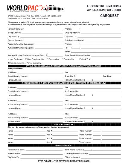 16 Credit Application Form Pdf Free To Edit Download And Print Cocodoc 8504