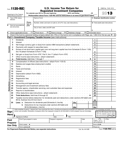 6954955-f1120ric-2013pdf-instructions-for-form-1120-ric-2018internal-revenue-service