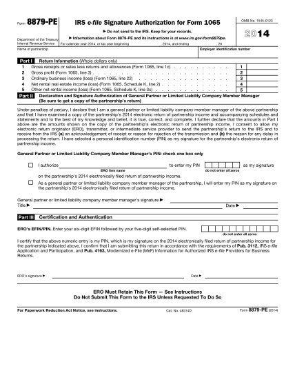 6962113-fillable-2014-2014-form-8879-pe-irs