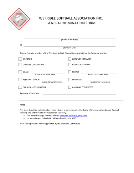 69940304-werribee-softball-association-inc-general-nomination-form-werribee-softball-org