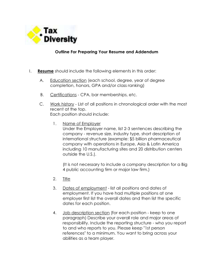 7013227-preparingyourre-sume-outline-for-preparing-your-resume-and---taxdiversity-com-other-forms