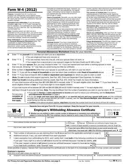 12 form w-4 - Free to Edit, Download & Print | CocoDoc