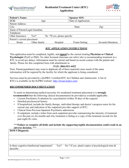 7026006-fillable-humana-residential-treatment-application-form