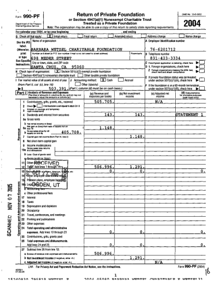 70393955-return-of-private-foundation-form-990-pf-omb-no-1545-0052-or-section-4947a1-nonexempt-charitable-trust-treated-as-a-private-foundation-department-of-the-treasury-internal-revenue-service-2004-note-the-organization-may-be-able-to-use-a