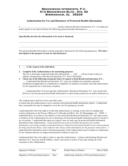 70430793-medical-records-authorization-form-brookwood-internists-pc