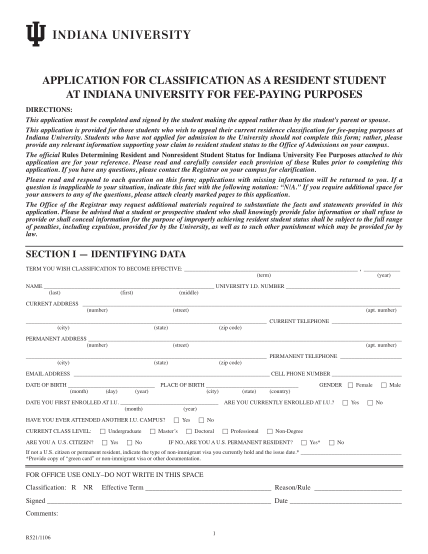 7053426-fillable-application-for-classification-as-a-resident-student-at-indiana-university-for-fee-paying-purposes-form-usss-iu