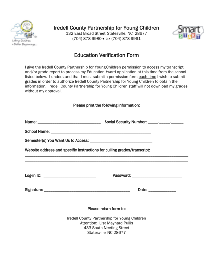 70539527-education-verification-form-the-iredell-county-partnership-for-iredellsmartstart