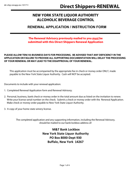 7054637-direct-shippersl-renewal-101711-direct-shippers-renewal-application--new-york-state-liquor-authority-other-forms-sla-ny