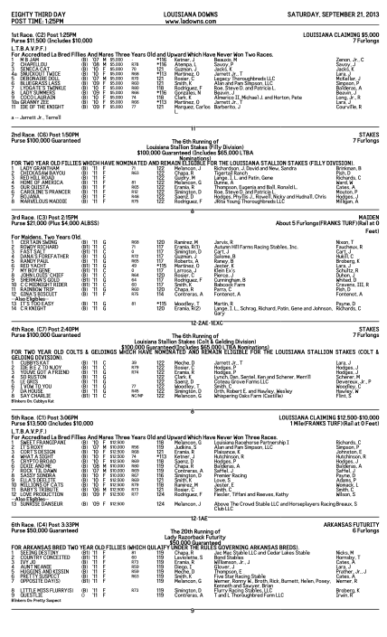 70594509-eighty-third-day-post-time-125pm-louisiana-equibase