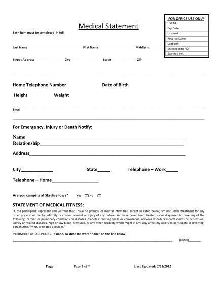 103 register of injuries logbook page 7 - Free to Edit, Download ...