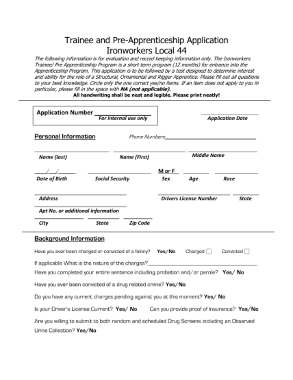 7086040-fillable-local-44-ironworkers-application-apprenticeship-form
