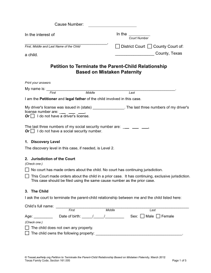 96 child custody petition sample page 5 Free to Edit Download