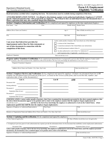 7100151-employment-eligibility-verification-form-i-9-form-and-list-of-id-form-i-9--employment-eligibility-verification-other-forms