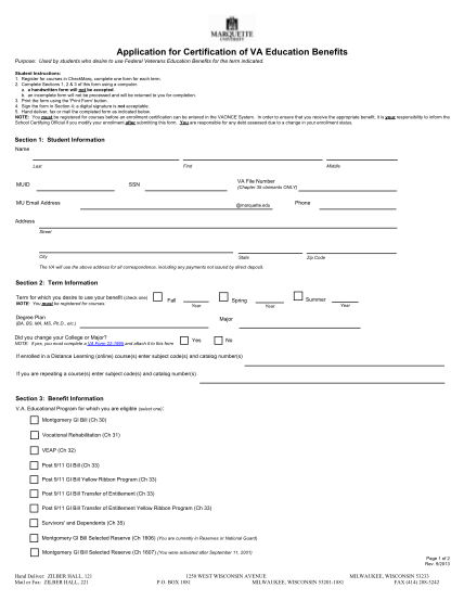 7103747-vabenefitsapp-marquette-university-application-for-certification-other-forms-marquette