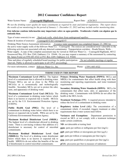 71116015-2009-consumer-confidence-report-form-hillview-water-company