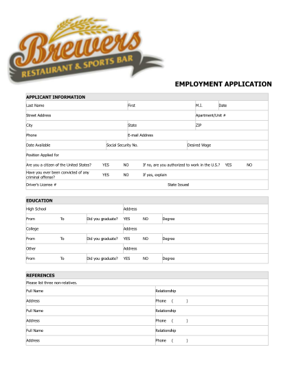 7116384-application-employment-application-brewers-restaurant-sports-bar-2331-s-other-forms