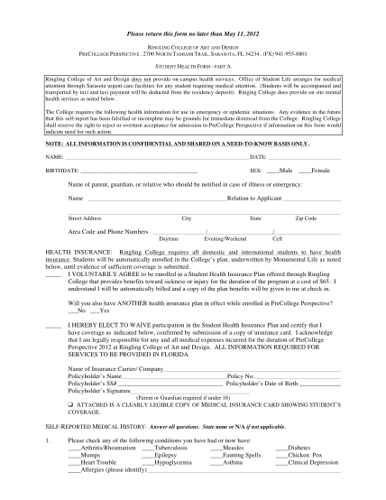 7121098-fillable-fillable-online-ringling-precollege-medical-form-ringling