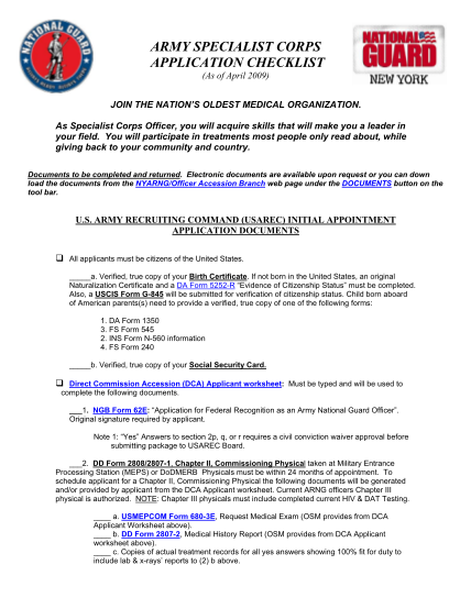 71304667-army-specialist-corps-application-checklist-dmna-new-york-state-dmna-ny