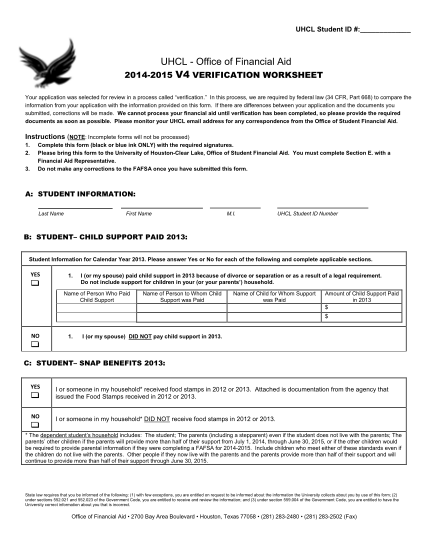 71381272-uhcl-student-id-uhcl-office-of-financial-aid-20142015-v4-verification-worksheet-your-application-was-selected-for-review-in-a-process-called-verification-prtl-uhcl