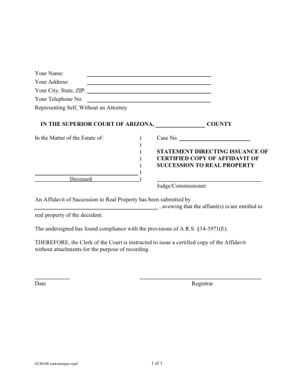 23 affidavit of ownership of real property page 2 - Free to Edit ...