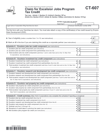 71465689-form-ct-6072014claim-for-excelsior-jobs-program-tax-creditct607-corporation-business-tax-return-apportionment-computation-tax-ny