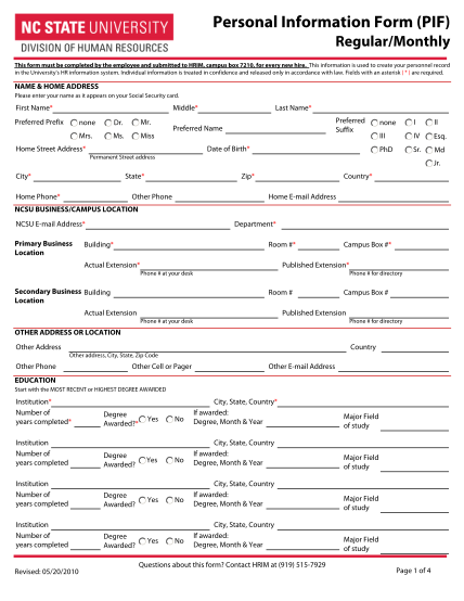 7173310-pifmonthly-personal-information-form-pif-other-forms-ncsu