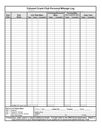 7176449-personalmileage-calumet-crank-club-personal-mileage-log-other-forms-bicycling