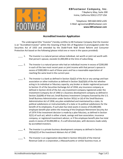 7201421-accreditedinves-torapplication-kbfootwear-company-inc-accredited-investor-application-other-forms