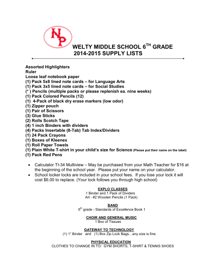 72092757-welty-middle-school-6-grade-2014-2015-supply-lists