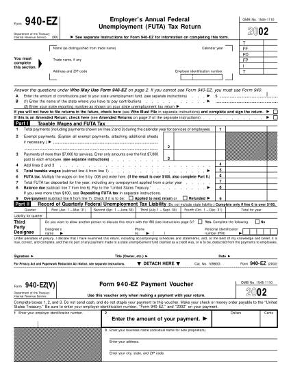 Download Fillable 940 Form Printable Forms Free Online 7110