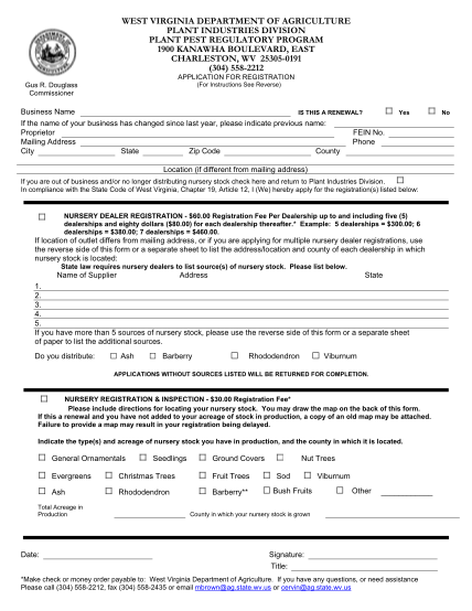 7268064-nursery_registr-ation_form_7-07-west-virginia-department-of-agriculture-other-forms-wvagriculture