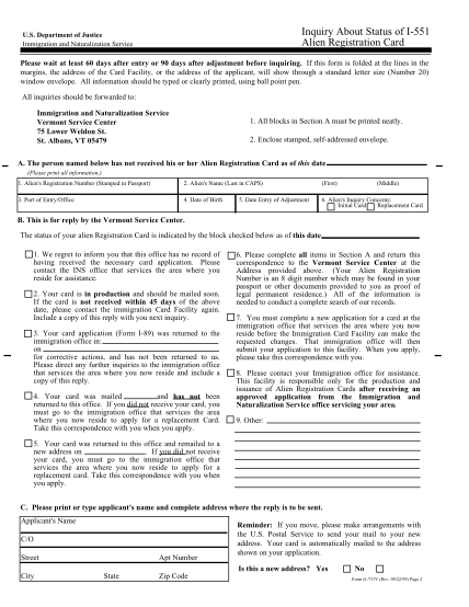 Form I 551 Templates Fillable Amp Printable Samples For Pdf Word Gambaran