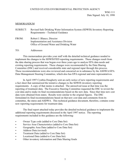 72786318-revised-inventory-reporting-requirements-for-the-sdwisfed-technical-guidance-water-supply-guidance-memo-on-revised-inventory-reporting-requirements-for-the-sdwisfed-technical-guidance-water-epa