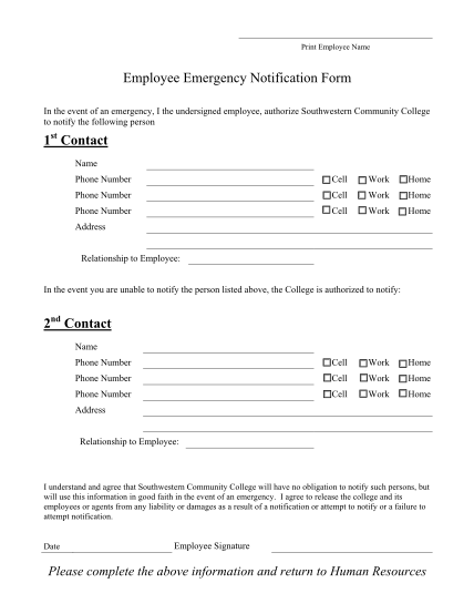 72905532-employee-emergency-notification-form-1-contact-2-contact-southwesterncc