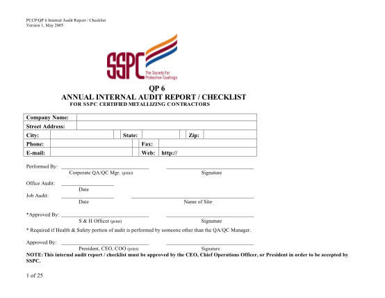 7291100-fillable-pccpqp-internal-audit-reportcheck-list-version1-may-2005-form-sspc