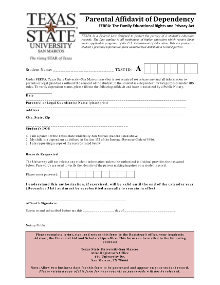 7291738-fillable-what-is-an-affidavits-of-dependency-texas-form-registrar-txstate