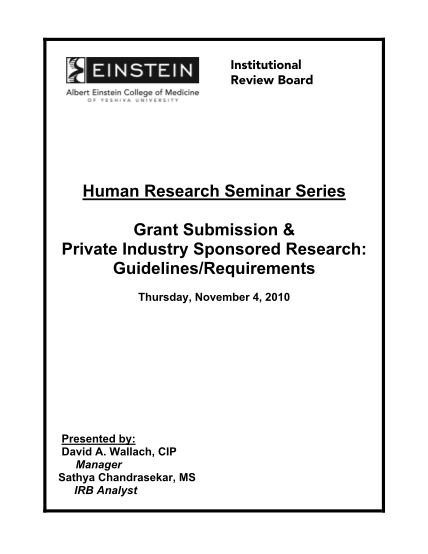 7297466-grants-human-research-seminar-series-grant-submission-private-industry-other-forms-einstein-yu